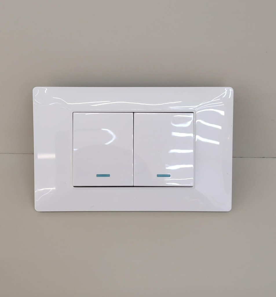 CBTTC02 Toma Interruptor Doble CURVE (BLANCO)