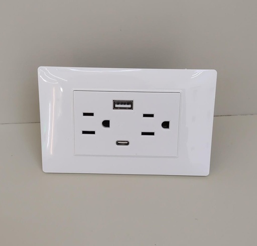 [CBTMCUSB] CBTMCUSB Toma Corriente Doble con USB CURVE (BLANCO)